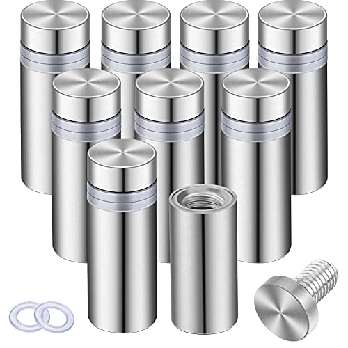Pelopy 8 Pcs Standoff Wall Mounts Sign Screws,0.47 X 1.18 Inch,Silver - color: Silver, size: 0.47 x 1.18 Inch