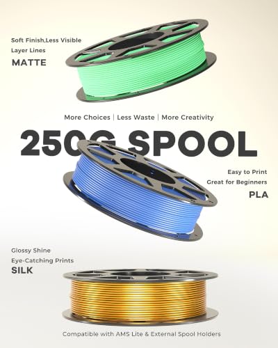 YOOPAI PLA+ Filament 1.75mm, 250g Starter Color Bundle, 4 Rolls - color: Pla Bundle-250gx4-112020016