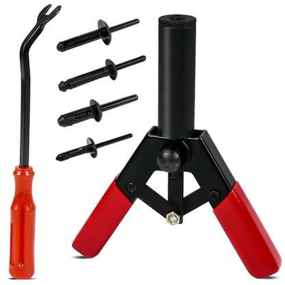 OTUAYAUTO 82Pcs Plastic Rivet Gun Set - size: 80Pcs 4 Sizes Clips