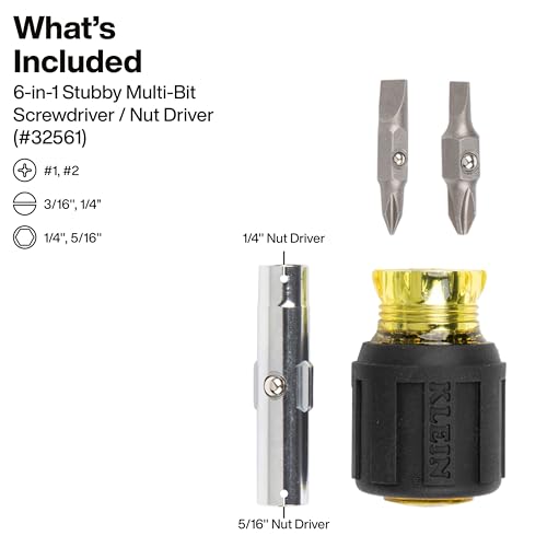 Klein Tools 32500SDKIT Multi-Bit Screwdriver and Nut Driver Set with Cushion-Grip Handles, Includes Stubby, 11-in-1, and 4-in-1 Electronics Drivers - size: 3-Piece Set