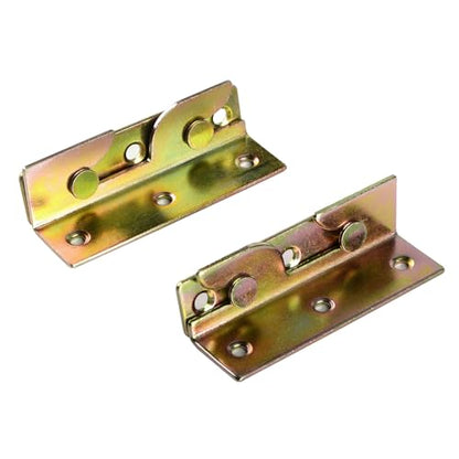 RUIAN Bed Rail Brackets Set of 4, Heavy Duty Iron Bed Hinges Replacement Parts for Wood Bed Frames, Headboard, Footboard, with Screws, 80x23x21mm - color: 4PCS,YELLOW