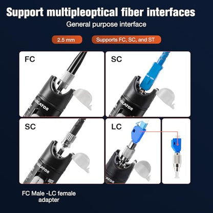 Visual Fault Locator,80-100KM Fiber Optic Cable Tester Meter, VFL Red Light Pen Light Source Testers(Black) - style: 80-100KM VFL