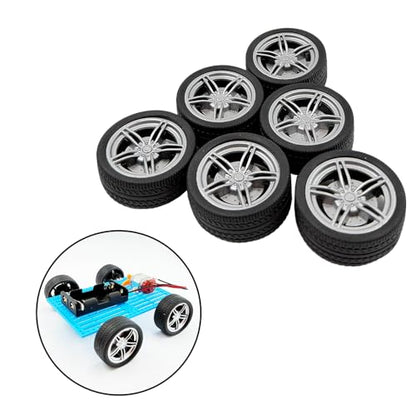 12PCS Toy Wheel RC Car Rubber Tire Wheel with Round Rod Shaft Axles for RC Car Truck Robot Boat Helicopter DIY Model Toy Building Project (3x40mm) - style: 3x40mm