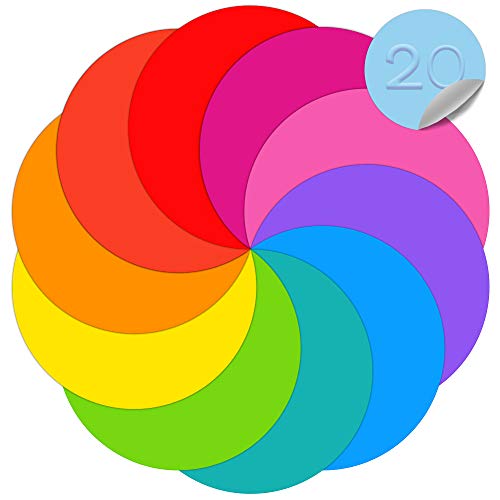 Dry Erase Dots, 20 Pcs 11" Colorful Circles Vinyl Stickers for Classroom