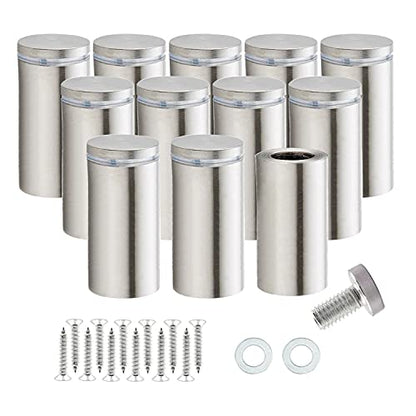 Stainless Steel Wall Mount Glass Standoff Holder Screw Nails Advertising Nails 12 Pcs (25x80mm) - size: 25x80mm