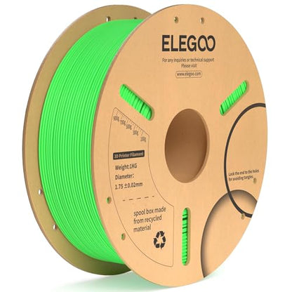 ELEGOO PLA Plus 3D Printer Filament 1.75mm Neon Green 1KG Tougher, Stronger - color: Neon Green, size: 1KG