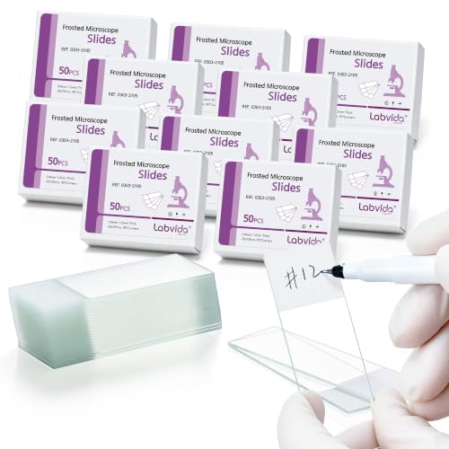 500pcs Frosted Microscope Slides, Dim.75x25x1mm, LVQ006C - color: LVQ006C
