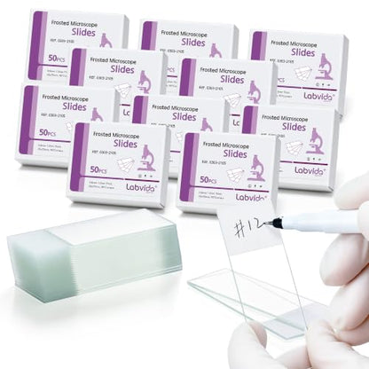500pcs Frosted Microscope Slides, Dim.75x25x1mm, LVQ006C - color: LVQ006C