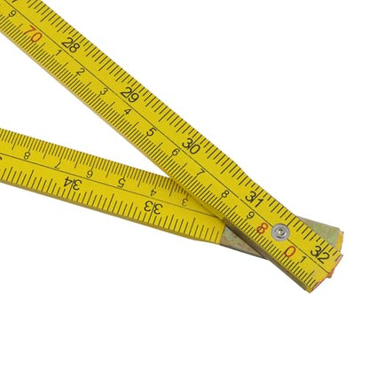 Quluxe Folding Wood Ruler, Foldable Ruler, Fold Up Design Rulers - size: 1.5m (Metric+Imperial,Yellow)