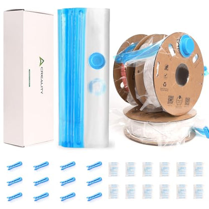 Creality 3D Printer Filament Storage Bags, 12 PCS Reusable 35x35 cm Filament Vacuum Storage Bags for 1kg 3D Filament Storage, Dustproof & Moisture-Proof Filament Bags for ABS PETG PLA Storage - size: 12 Refill Bags (1kg Each)