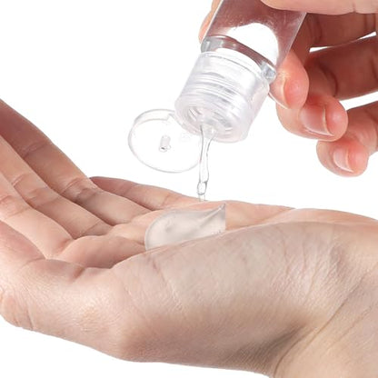 12 PCS Travel Size Empty Sample Containers with Flip Cap, 15ml/0.5oz Clear Plastic Mini Travel Bottles Make up Sample Containers Tiny Bottles for Emollient Water Shampoo Shower Gel Lotion