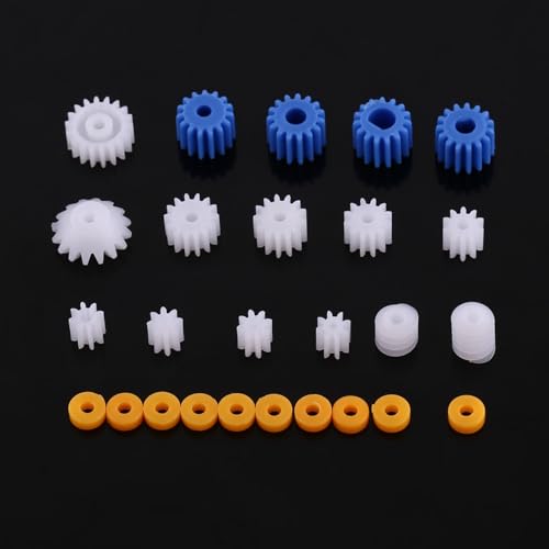 26pcs Plastic Spindle Gear Set, Small Plastic Gears, 2MM/2.3MM/3MM/3.17MM/4MM Motor Gear Kits DIY Assembly for Aircraft Car Model