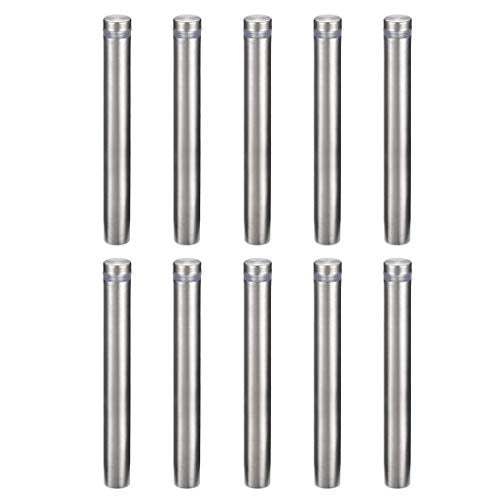 uxcell 1/2 Dia x 4"(12x100mm) Standoff Screws Wall Mount Sign Holders Acrylic Glass Nails 10pcs - size: 12mmx100mm
