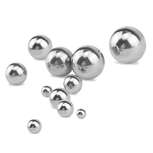 580Pcs 15Kinds 304 Stainless Steel Precision Chrome Steel Bearing Ball Assortment Kit for Repairing Bicycle