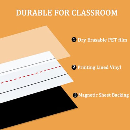 Magnetic Sentence Strips for Whiteboard,3"x24ft Roll - size: 24 Feet x 3 Inch