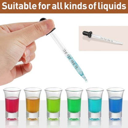 Romeda 10P Eye dropper, 1ml Glass Dropper with Rubber Cap, Clear Dropper Syringe for Liquid Medicine, Essential Oils, Feeding, Lab, Measuring and Transferring