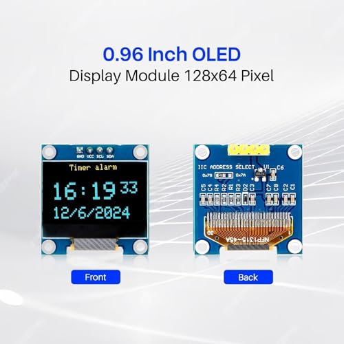 ELEGOO 0.96 Inch OLED Display Screen Module, Self-Luminous, SSD1306, 3PCS - color: Yellow & Blue