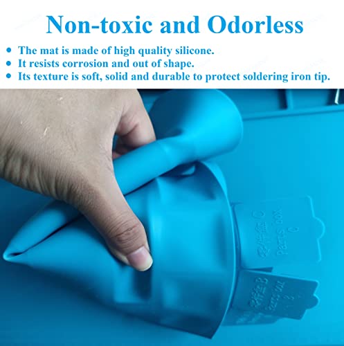 WWZMDiB Heat Resistant 932°F Silicone Magnetic Soldering Work Mat（S-160【17.8 x 11.8” / 45 x 30cm】）