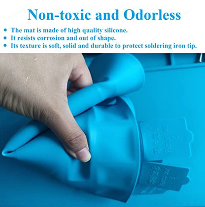 WWZMDiB Heat Resistant 932°F Silicone Magnetic Soldering Work Mat（S-160【17.8 x 11.8” / 45 x 30cm】）