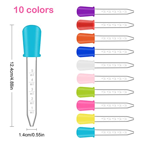 5ml Clear Eye Dropper Pipette Droppers 20 Pack - color: 20-multicolor