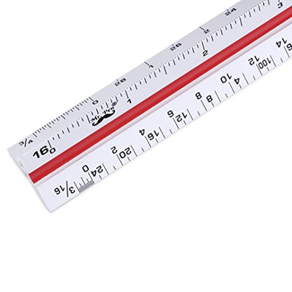 Mr. Pen- Metric Engineer Scale Ruler, Ruler, 12" Aluminum Scale Ruler, Triangular Scale, Scale Ruler for Blueprint, Triangle Ruler, Metric Engineering, Drafting Ruler