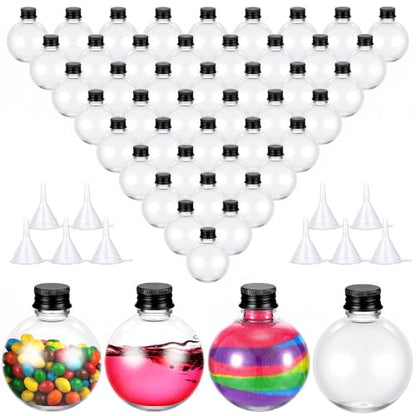 FoldTier 48 Pcs Plastic Potion Bottles with Caps,Black,Aluminum Cap - color: Black, style: Aluminum Cap