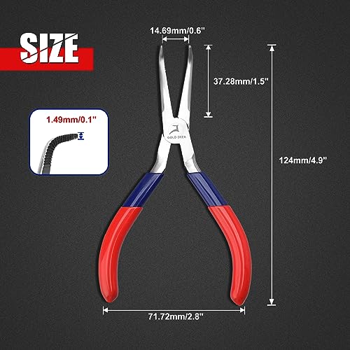 Bent Needle Nose Pliers with Serrated Jaw - style: Bent Needle Nose Pliers