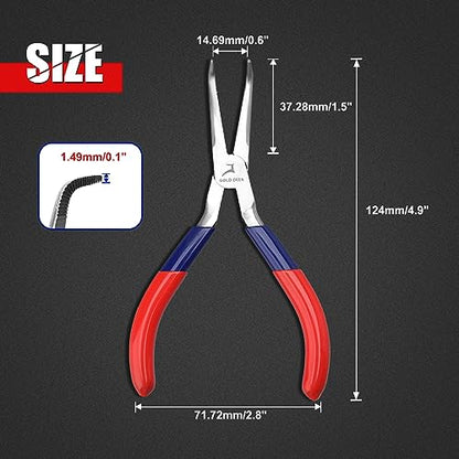 Bent Needle Nose Pliers with Serrated Jaw - style: Bent Needle Nose Pliers