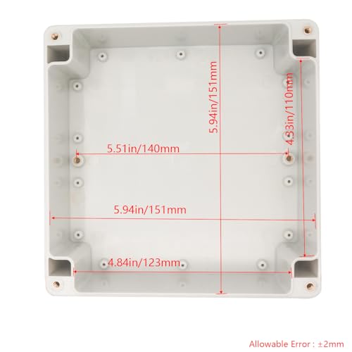 Project Box IP65 Waterproof Junction Box ABS Plastic Electrical Boxes DIY Electronic Project Case Power Enclosure White 6.30x6.30x3.54 inch (160 x 160 x90 mm) - color: White, size: 6.30"x6.30"x3.54"