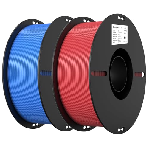 Creality PLA 3D Printer Filament, Blue & Red, 2-Pack, 2KG Total - color: Red+blue Pla, size: 2kg