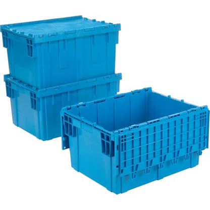 Global Industrial Plastic Distribution Container With Hinged Lid, 3.8 Cu.