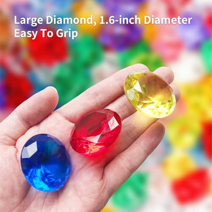 28Pcs Large Diving Pool Gems Big Acrylic Diamond Gemstones Jewels for Kids - color: Gems