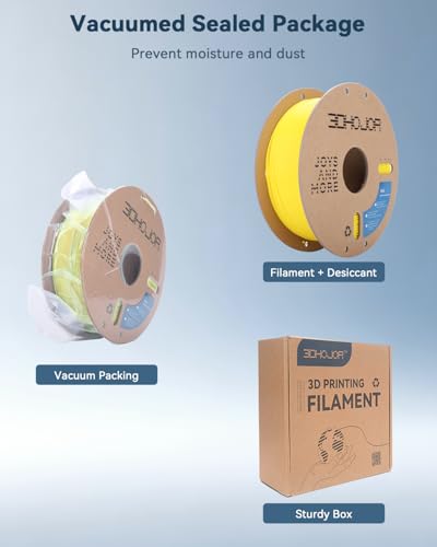 3DHoJor PLA Filament 1.75mm,3D Printer Filament,1KG Yellow - color: Yellow
