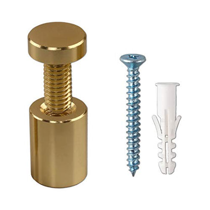Aluminum 3/4"x 1" Sign Standoffs - Mounting Hardware for Glass & Acrylic Panels - Pack of 4 - color: Gold, size: 3/4"x1" 4 Pack