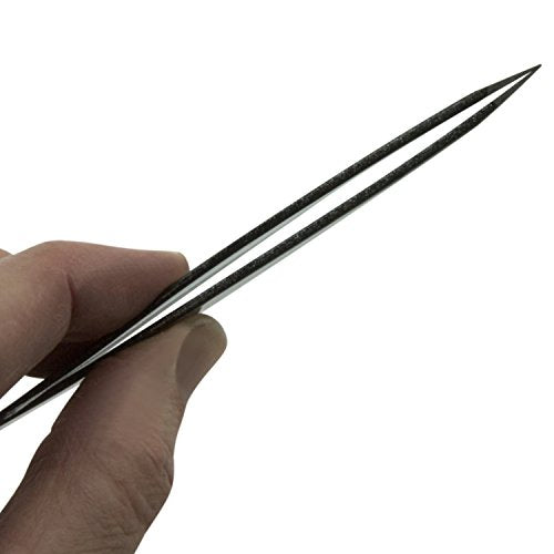 Ingrown Hair Tweezers by Zizzili Basics - Surgical Grade Stainless Steel Fine Pointed Tweezers - Precision Aligned Tips for Splinter, Eyebrow & Facial Hair Removal - with Bonus Tip Guard & Carry Pouch - color: Black