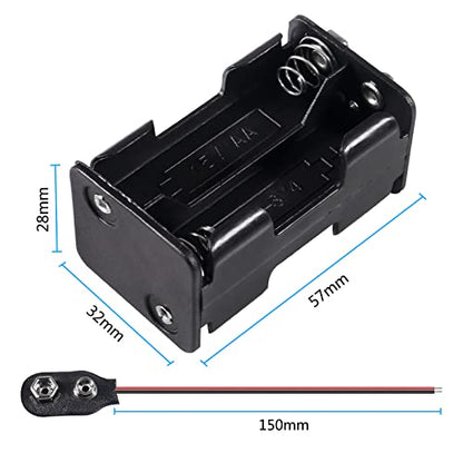 6pcs 4X1.5V AA Battery Holder with 6 pcs 9V I Type Battery Snap Connector Thicken Plastic Housing 2 Layers 6 Volt Battery Case - style: 4X 1.5V AA Battery Holder
