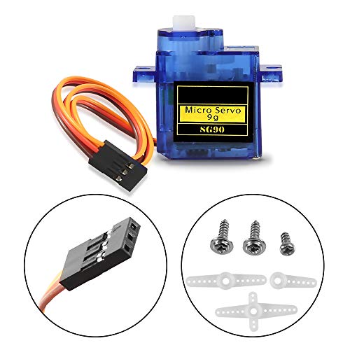 2Pack SG90 Micro Servo Motor 180 Degree 9G Gear Motor for RC Car Robot Helicopter Airplane Boat DIY Project Control