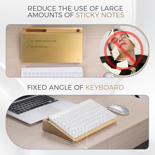 TOWON Compact Glass Desktop Whiteboard with Storage 12x7 in, Metallic Gold - color: Metallic Gold