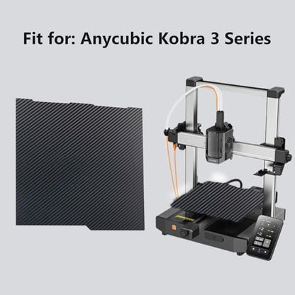 Kobra 3 3D Printer Double Sided Glossy PET Carbon Fiber and PEO Mat - color: For Kobra 3 256x268mm