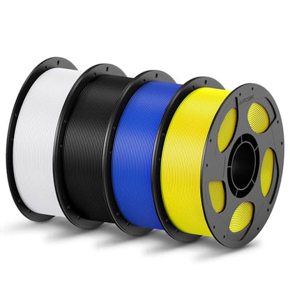 ANYCUBIC 3D Printer Filament Multicolor PLA Bundle 4KG - color: 4*1kg Pla (White & Black & Blue & Yellow)