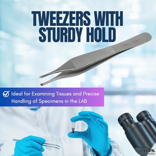 ADSON Forceps Tissue 1X2 Teeth ADSON Brown Forceps ADSON Dressing Forceps 4.75" Comes with Wide Handle Ridged Grip, Stainless Steel (Adson 1x2 Teeth + Serrations) - color: Adson 1x2 Teeth + Serrations