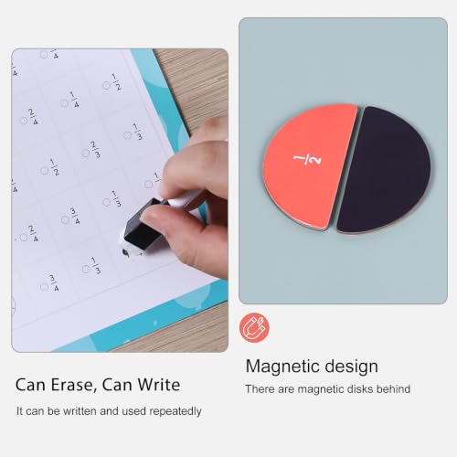 Magnetic Fraction Playbook, Math Manipulatives Fraction Book for Kids