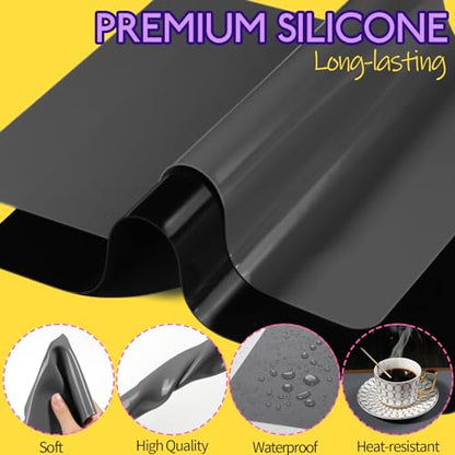 LEOBRO Silicone Mats for Resin Molds, Crafts, Play Dough Mat, Gray & Black - color: Dark Gray & Black, size: 11.7" x 8.3"