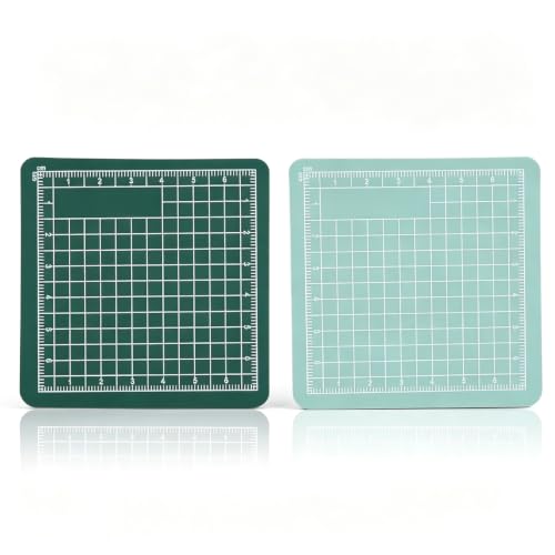 2pcs Mini Cutting Pad, Self Healing Craft Mat Small Sewing Cutting Mat Rotary Fabric Mat Non Slip 8x8cm Mini Cut Board for Scrapbooking Quilting Sewing Accessories