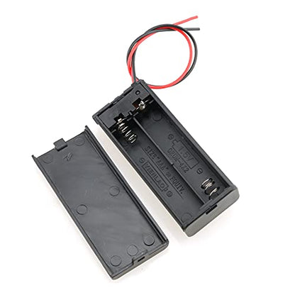 E-outstanding AAA Battery Case 5PCS 2 x 1.5V AAA Battery Case Holder,2 Slots x 1.5V AAA Battery Spring Clip Storage Box with ON/Off Switch and Wire Leads