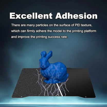 190x190mm Black Build Plate for Prusa Mini, Double Sided Textured PEI+Smooth PEI Flexible Spring Steel Platform Heated Printing Bed for Prusa Mini 3D Printer - size: 190x190mm