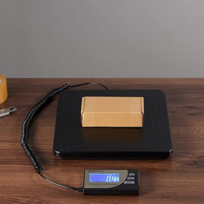 Amazon Basics Digital Shipping Postal Scale with Tare Function, Heavy Duty Weighing Platform, 660 lb Capacity, 1 Ounce Readability, Portable, Black - size: 660 lb
