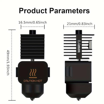 2 Pack 0.4mm Hardened Steel Nozzle Hotend Kit for Bambu Lab A1 & A1 Mini - size: 2PK（0.4mm+0.4mm）