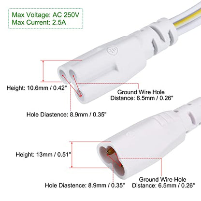 MECCANIXITY T5 T8 LED Tube Connector Cable 30CM Male to Female Double End Extension Cord for LED Integrated Light Tube, Pack of 6