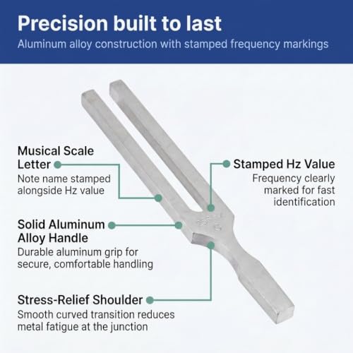 United Scientific™ Tuning Fork Set, 8 Aluminum Forks 256-512 Hz with Case